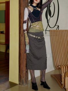 Mid Length Skirts, Low Waist, 90s Fashion, Runway Fashion, Miu Miu, Mesh Top