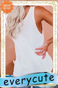 White Knit Tank Top Tank Top Women, Knit Tank Top, Knit Tank, Knitted Tank Top, Top Women, Knit Tanks, Women Tops, Tank Top, Tank Tops