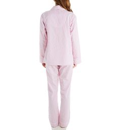 You'll love the classic style and comfy fit of this cute, striped pajama set. Made from organically grown, woven cotton. Set includes a top and matching pajama pants. Pajama top opens at the front with four plastic buttons. Notched collar trimmed with corded piping. Large, functional pocket at the left side of chest. Loose-fitting sleeves have tall cuffs trimmed with piping. Straight hem ends at the hip on most. Pajama pants adjust with a ribbon drawstring. Covered elastic waistband for fit. On- Striped Relaxed Fit Sleepwear For Sleepover, Striped Relaxed Fit Sleepwear, Spring Striped Sleepwear For Loungewear, Striped Sleepwear For Spring Loungewear, Striped Long Sleeve Sleepwear In Relaxed Fit, Striped Long Sleeve Sleepwear With Relaxed Fit, Striped Long Sleeve Relaxed Fit Sleepwear, Striped Cotton Sleepwear With Relaxed Fit, Striped Pajama Set