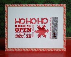 a christmas card with the words hoho do not open until dec 25 on it