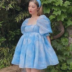 Women's Dresses · KOSMUI · Online Store Powered by Storenvy Diy Puff Dress, Puffy Blue Dress, Blue Fluffy Dress, Blue Puff Dress, Puff Sleeve Dress Outfit, Blue Puffy Dress, Blue Puff Sleeve Dress, Taylor Fits, Queer Prom