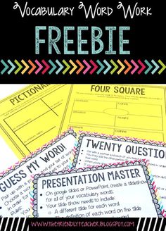 the freebie for word work is shown with four question cards and three other questions