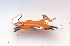 "This lovely Red Fox Thief enamel pin depicts a sly and cunning fox with a stolen arrow in its jaws. Red foxes are common in the northern hemisphere, this one is a bit mischievous. This hard enamel pin is 2\" from tip-to-top and is set on a highly-polished gold-plated metal. This pin has two posts on the back. PICK YOUR PIN BACK I ship my pins with custom colored rubber pin backs by default. If you would like a locking (deluxe) metal pin back, please choose the Locking Pin Back option when you go to add the pin to your cart. Locking pin backs are an additional $1.00 per pin back. THE FEATURES     - Highly polished gold-plated metal.     - 1.5″ hard enamel pin.     - Has two posts on the back to secure the pin and prevent rotation during wear.     - Features a color palette of oranges, brow Corazon Tattoo, Cunning Fox, Red Foxes, Pin Head, Patches And Pins, Fox Art, Wild Dogs, Pins And Patches, Cool Pins