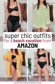 Get ready for some fun in the sun with beach outfits for women from Amazon Fashion! Whether you're planning a tropical getaway or a day at the local beach, our collection of summer vacation outfits has everything you need to stay chic and comfortable. Trendy Beach Outfits, Beach Outfit For Women, Summer Vacation Outfits, Beach Outfits, Crochet Skirt