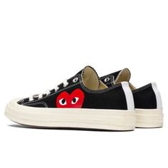 Converse X Comme Des Garcons, Sneaker Silhouette, Converse Play, Play Converse, Jordan 4’s, Play Shoes, Jordan 12 Retro, Heart Motif, Converse Chuck 70