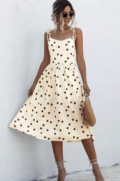 US$ 28.60 - Summer Polka Dot Sleeveless Dresses Women Off Shoulder Vintage Elegant Sexy Party Midi Dress - www.streetally.com Polka Dot Sleeveless Mini Dress For Beach, Sleeveless Polka Dot Mini Dress For Vacation, Sleeveless Polka Dot Mini Dress For Beach, Fitted Polka Dot Summer Dress, Fitted Polka Dot Dress For Summer, Polka Dot Mini Sundress For Summer, Polka Dot Spaghetti Strap Vacation Dress, Polka Dot Sleeveless Summer Sundress, Fitted Polka Dot Dress With Spaghetti Straps