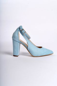 BLUE SUEDE SHOES, BLUE WEDDING SHOES, BABY BLUE SHOES, BLUE HIGH HEELS, WEDDING HEELS, BLUE BLOCK HEELS, BLUE BRIDAL SHOES, ANKLE BRIDE HEELS

As Eleanor Louise, we stand out with our Baby Blue heeled shoes that combine style and comfort. Specifically designed for brides, these shoes are crafted with high-quality materials.

• Made from Blue Suede and Premium Vegan Leather, our shoes are equipped with an ankle strap that provides comfort throughout the day.

• Completing your style and boosting your confidence is the most elegant way! Blue Suede 3.15-inch (8 cm) high-heeled shoes offer elegance and chicness with every step. Whether it's for daily wear or a special event, these shoes not only add height but also provide a sophisticated touch to your style. Light Blue Fitted Heels With 4-inch Heel, Chic Blue Block Heel Court Shoes, Light Blue Heels With 4-inch Heel For Formal Occasions, Light Blue 4-inch Heels For Formal Occasions, Fitted Light Blue Heels With 4-inch Heel, Chic Blue Court Shoes With Block Heel, Blue Open Heel Wedding Shoes For Evening, Blue Pointed Toe Court Shoes For Spring, Blue High Heel Shoes With Heel Strap