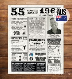 an old newspaper advertisement for the 50th anniversary of australia's former prime george bush