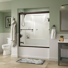 Whether you’re looking for a moderate DIY project or working on a bathroom remodel, upgrading your bathroom with a new sliding shower door is easy with the Delta 1-2-3 custom sliding shower door program. Delta’s custom glass shower door program offers 1000s of design combinations by choosing your glass shower panels, shower door track, and shower door handles to build a unique, personalized glass shower door. Simple and classic, the Traditional bathtub door track in nickel features a reversible Glass Bathtub, Shower Door Track, Glass Shower Panels, Custom Shower Doors, Tub Door, Shower Door Handles, Bathtub Doors, Sliding Door Handles, Sliding Shower Door