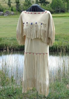 Buckskin-Deerskin Native American Dress Plains Indian | Etsy American Indian Dress, Native American Wedding Dress, Native Dresses, Buckskin Dress, American Wedding Dress, American Indian Clothing, Native Clothing, Orang India, Native Fashion