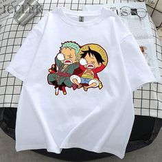 Fabric:Cotton; Gender:Women's,Men's,Unisex,Couple's; What's in the box:T-shirt; Types:T-shirt; Style:Casual,Fashion; Occasion:Casual Daily; Age Group:Adults'; Characters:Monkey D. Luffy,Roronoa Zoro; Cosplay Works:One Piece; Pattern:Print; Design:Classic,Street Style; Neckline:Crew Neck; Sleeve Type:T-shirt Sleeve; Listing Date:02/15/2023; Production mode:External procurement; Clothing Length:; Bust:; Shoulder Width:; Sleeve Length:; Cuff:; Hat Rope:; Hem/Cuffs Height:; Print Type:Hot Stamping Cheap Anime Print T-shirt For Summer, Cheap Anime Print T-shirt For Fan Events, Cheap Anime Style T-shirt With Cartoon Print, Cheap Anime Print Tops For Summer, Cheap Anime T-shirt For Streetwear, Cheap Anime Style T-shirt For Streetwear, Cheap Cartoon Print Tank Top For Summer, Zoro Cosplay, Classic Street Style