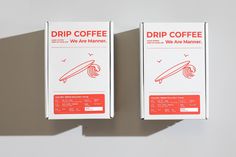 two boxes of drip coffee sitting next to each other