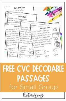 free cvc decoable passages for small groups