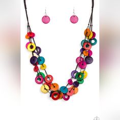 Paparazzi Wonderfully Walla Walla Multi Necklace & Earring Set Adjustable Round Multicolor Jewelry Sets, Multi Necklace, Walla Walla, Paparazzi Jewelry, Necklace Earring Set, Pink Yellow, Earring Set, Women Jewelry, Yellow