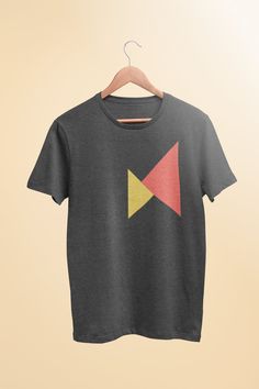 "Our abstract geometric \"Two Triangles\" T-Shirt makes the statement with the impact of modern art. It's placed on a super soft ringspun cotton shirt with a hint of polyester for that perfect amount of stretch. We love creating modern graphic tees. Check out more here: https://www.etsy.com/shop/narwoodclothier/?section_id=32409176 OUR SHIRTS ARE PRETTY GREAT, no really :) ✔ ALL SHIRTS are super soft and comfy. We're really picky about selecting only best materials around. All garments are print Hipster Graphic Design, Abstract Tshirt Design, Minimalist Tshirt Design, Flatlay Clothes, Minimalist Tshirt, Free T Shirt Design, Women's Graphic Tees, Lgbt T Shirts, Boho Tees