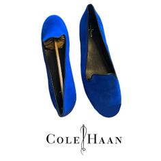 Cole Haan Blue Velvet Slip On Loafer Flats Size 11 Nwt Cobalt Blue Beautiful Rich Color With Black Trim, Foot Bed, And Soles Slip On Loafers With Flat Traction Soles Perfect For Work, Date Night, Or Any Occasion. Size 11 Tags: Cole Haan Velvet Flats Loafers Designer Contemporary Velvet Flats Womens Cole Haan Loafers Designer Flats Nwt Size 11 Winter Summer Spring Fall Business Attire Work Style Preppy Hamptons Fall Business Attire, Blue Slip-on Formal Loafers, Blue Loafers With Contrast Sole Slip-on, Comfortable Blue Slip-on Loafers, Blue Slip-on Flat Loafers, Formal Blue Slip-on Tassel Loafers, Cole Haan Loafers, Velvet Flats, Designer Flats