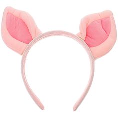 a pink cat ears headband on a white background