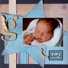 a baby's first year photo frame with a star as the center and name