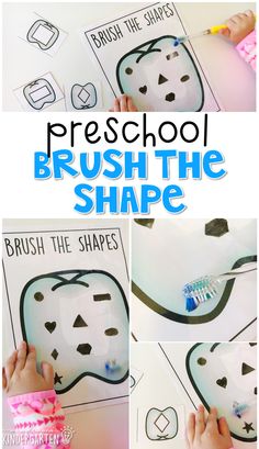 this is an easy and fun activity for kids to learn how to brush the shape of a toothbrush