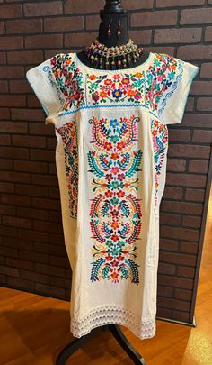 Embroidered Dress Casual Dress With Multicolor Embroidered Neckline, Casual Long Floral Embroidery Dresses, Long Embroidered Multicolor Dresses, Long Multicolor Embroidered Dress, Spring Embroidered Long Dress, Long Embroidered Spring Dress, Long Summer Dress With Intricate Embroidery, Embroidered Multicolor V-neck Dress, Long Spring Dress With Intricate Embroidery