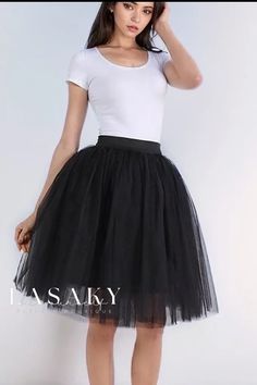 Lasaky - Exquisite Five-Tier Ruffled Netting Tulle Skirt Elegant Black Petticoat For Spring, Nylon Skirt, Tulle Skirt Black, Layered Tulle Skirt, Skirt Fabric, Word Wrap, Skirt Skirt, Body Style, Types Of Skirts