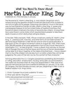 martin luther king day is shown in this coloring page for the martin luther king day