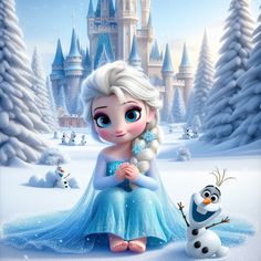 an image of a frozen princess and her snowman