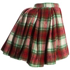 Vivienne Westwood red tartan wool pleated skirt. Inside are the four original safety pin attached padded balls which were used in the show to exaggerated the rear; as a bustle would do. Time Machine, Fall-Winter 1988 Wool Pleated Skirt, Vivienne Westwood Red, Bustle Skirt, Red Tartan, Vivienne Westwood, Pleated Skirt, Tartan, Plaid, Wool