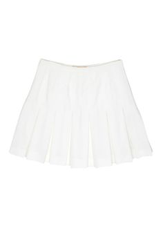 Current Boutique-Michael Kors - White Cotton Pleated Tennis Skirt Sz 6 Fitted Cotton Skort For Daywear, Fitted Mini Skort For Daywear, Fitted White Mini Skirt For Daywear, Chic Fitted Cotton Tennis Skirt, Classic Cotton Pleated Waist Skirt, Spring Workwear Skort With Accordion Pleats, Classic Cotton Pleated Skirt With Accordion Pleats, Classic Fitted Cotton Tennis Skirt, Classic Cotton Fitted Tennis Skirt