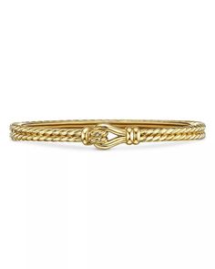 David Yurman - Thoroughbred Loop Bracelet in 18K Yellow Gold David Truman Bracelet Stack, Yurman Bracelet Stack, David Yurman Bracelet Stack, Yurman Bracelet, David Yurman Bracelet, 18k Gold Bracelet, Style 2023, Yellow Gold Jewelry, Gold Bracelets