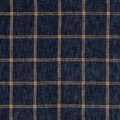 a blue and yellow plaid fabric