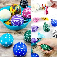 easter eggs painted in different colors and patterns