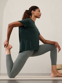 FOR: Yoga or studio practice FEEL: Soft, premium-weight comfort with luxurious TENCEL™ fibers that drape beautifully FAVE: Easy fit allows for freedom of movement Relaxed with room to move Covers your assets: longer length for more coverage. Ethereal Style, Yoga Outfit, Bring The Heat, Yoga Fashion, Freedom Of Movement, Ladies Party, Yoga Women