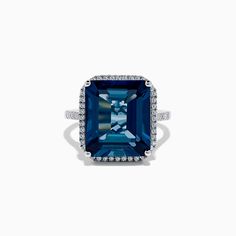 Effy Ocean Bleu 14K White Gold Blue Topaz and Diamond Ring Topaz And Diamond Ring, Effy Jewelry, Blue Topaz, Topaz, Diamond Ring, White Gold, Ring, Gold, Blue