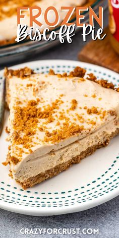 a slice of frozen biscuit pie on a plate