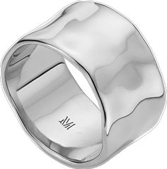 Modern Open Band Jewelry With Shiny Finish, Modern Dome Ring With Open Band, Sterling Silver Wide Band Ring In White Gold, Modern Wide Band Ring For Anniversary, Modern Open Band Wide Ring For Formal Occasions, Modern Wide Band Open Ring For Formal Occasions, Modern Open Band Jewelry With Polished Finish, Contemporary Silver Open Band Jewelry, Modern Jewelry With Thick Band And Shiny Finish