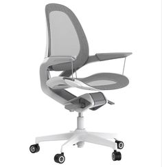 an office chair with wheels is shown on a white background