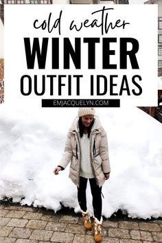 Cold weather winter outfit ideas to help you stay warm while still looking cute! Freezing Weather Outfit, Snow Outfits For Women, Cold Weather Travel, Winter Warm Outfits, Winter Vacation Outfits, Snow Day Outfit, Cold Weather Outfits Winter, Winter Outfits Snow