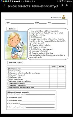 the worksheet for children's reading with an image of a child holding a dog