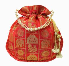 ITEM DETAIL Dimension : HxL: 26*22 cms, Size : Regular, Color : as per picture, Closure : Draw-string, Embroidery : Brocade, Work: Both side same embroidery, Occasion : casual, evening, bridal, wedding, party, Compartment: one Here is, perfect Potli bags to carry on your traditional and even more perfect giveaway product. Here it is... Grab it soon We are glad you love our designs. But we are sure you will fall in love with our quality and finishing too! It has a braid string on the top for ease Festive Gold Bag With Tassels, Elegant Festive Tassel Bags, Elegant Festive Bags With Tassels, Gold Potli Bag With Tassels For Festivals, Festive Elegant Potli Bag With Tassels, Traditional Gold Potli Bag With Tassels, Wedding Potli Bag With Tassels, Elegant Festival Bags With Tassels, Traditional Wedding Potli Bag With Tassels