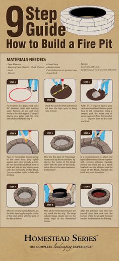 the instructions for how to build a fire pit