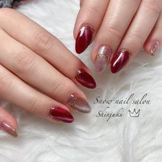 Subtle Red Nails, Nail Art Merah, Kuku Wedding, Nail Art Maroon, Nails Maroon, Idol Nails