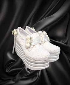 Heel height: 9 cm to 3,5 inch Made of high quality materials that will suit under your comfortable casual wedding dress.  A comfortable elegance and height combination that you can use on your wedding day, special invitations and will make you look great. Made of high quality lace and fabric It will look great under the wedding dress and will provide comfort all day long. bridal shoes, evening dress shoes, bridesmaid shoes, converse for daily use Tulle shoes, Lace Shoes, Bridal Sneakers, Bridal Synthetic Platform Wedding Shoes With Round Toe, Synthetic Wedding Shoes With Platform And Round Toe, Synthetic Round Toe Wedding Shoes With Platform, White Synthetic Round Toe Wedding Shoes, Platform Synthetic Wedding Shoes, Synthetic Platform Wedding Shoes, White Lace-up Heels For Ceremony, Formal Wedding Shoes With White Laces And Round Toe, Formal Wedding Shoes With White Laces And Closed Toe