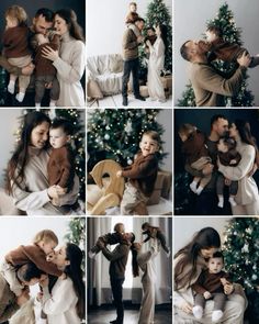 Xmas Studio Photo Ideas, Winter Indoor Family Photos, Family Studio Christmas Pictures, Christmas Photoshoot Ideas Family Of 3, Staircase Family Photoshoot, Christmas Family Poses, Neutral Christmas Photos Family, Xmas Family Photo Ideas, Studio Christmas Photos