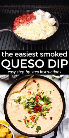 the easyest smoked queso dip recipe is ready to be eaten and served