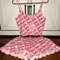 Bnwt Barbie X Skinnydip Collab Pajama Set In Size Small Features A Spaghetti Strap Top And High Waisted Shorts With Ruffles On The Bottom! The Most Adorable Set!! Experienced Shipper With The Reviews To Show It! Shipped With Love And Care Tiktok Famous And Very Hard To Find After Going Viral Trending Hello Kitty Blankets Hello Kitty Throws Valentines Easter Hello Kitty Pinkmas Home Goods Tj Maxx Rae Dunn Cupcakes And Cashmere Throw Tiktok Viral Holiday Present Gift Gingerbread Love Xoxo Valentin Pink Sleeveless Loungewear Sets, Pink Camisole Sleep Set, Pink Sleepwear Camisole Set, Pink Sleeveless Pajama Party Sets, Pink Sleeveless Set For Pajama Party, Pink Fitted Matching Set Sleepwear, Fitted Pink Matching Set Sleepwear, Pink Camisole Sets For Summer, Pink Sleeveless Sleepover Sets