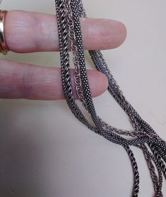 "What a great necklace! Wear it alone to fill an open neckline, or layer with other longer pendants - it can be minimal for everyday wear or maximal for a big night out! This is a Silpada multi-chain necklace, measuring 16\" long, plus a little extender chain that allows you to add on an extra 1 1/2\" so it will sit very comfortably at the base of the neck. There are four different chain here, and the variety of widths and types adds a lot of texture and visual interest. We have a very sturdy, p House Parties, Multi Chain Necklace, Private House, Big Night, Sterling Jewelry, Layering Necklace, Long Pendant, Multi Strand Necklace, Strand Necklace