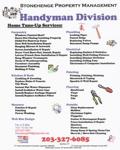 the handyman division advertises its services for homeowners and their businesses