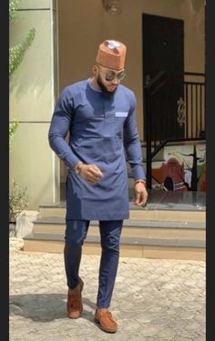 Wedding Suit Styles, African Suit, Native Wears, Nigerian Men Fashion, African Wear Styles For Men, African Attire For Men, African Dresses Men, African Shirts For Men, Afrikaanse Mode