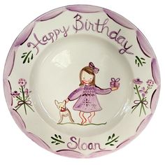 Sloan Birthday Plate - Premium  from Tricia Lowenfield Shop Heirloom Photos, Happy Birthday Plate, Birthday Plate, Photo Food, Plate Art, Craft Night, Messaging App, Night Ideas, Plate Design